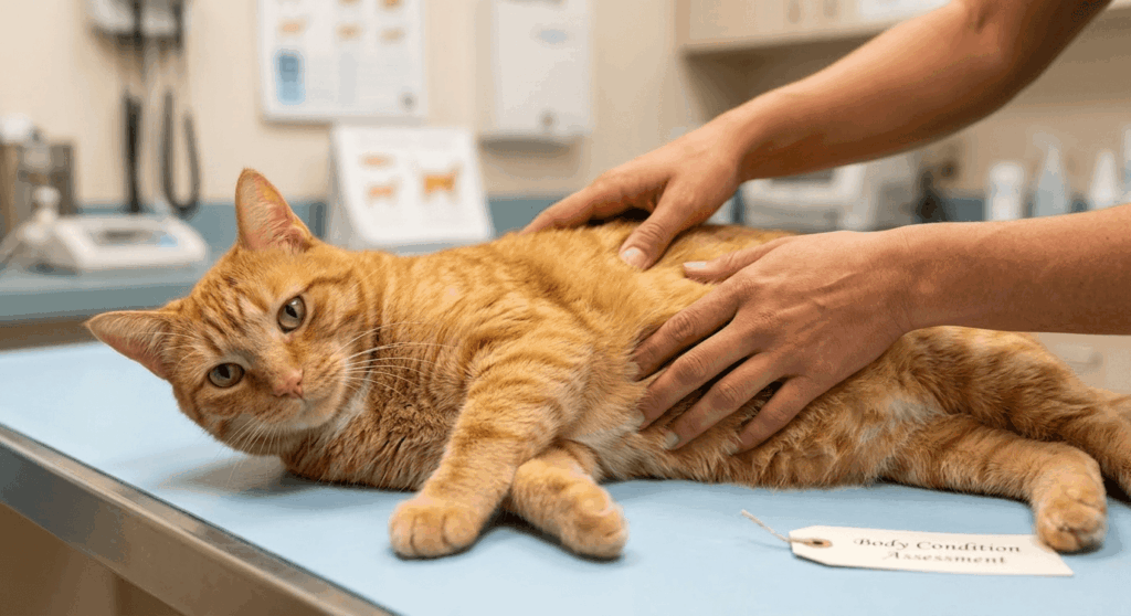 Performing the rib test to answer the question is my cat overweight and check their body condition score