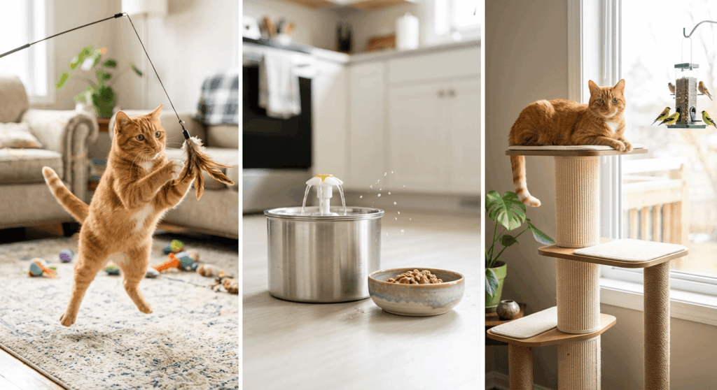 Using air purifiers and vertical enrichment to maximize an indoor cat's health and lifespan