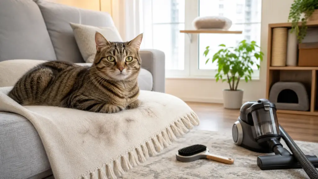 How to control cat hair in a small apartment