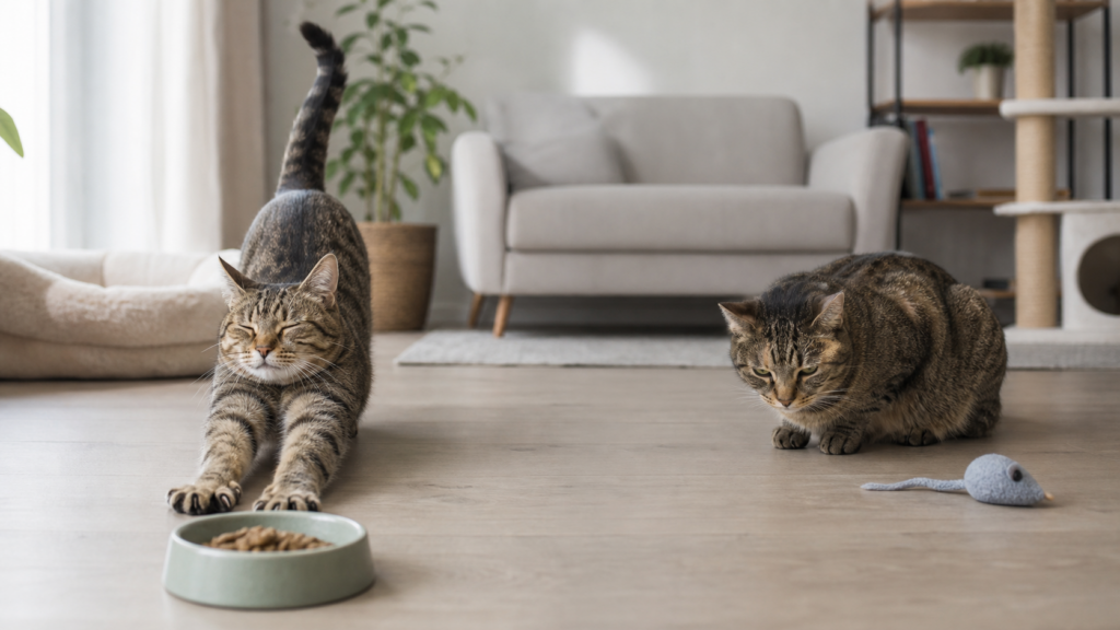 Normal cat sleep compared with concerning lethargy