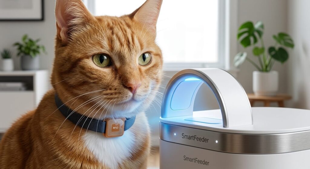How RFID technology works in the best microchip cat feeder.