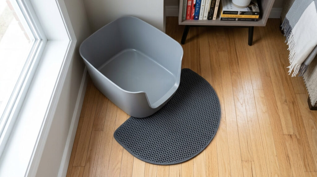 Space-saving best cat litter mat for tracking in small apartment layouts.