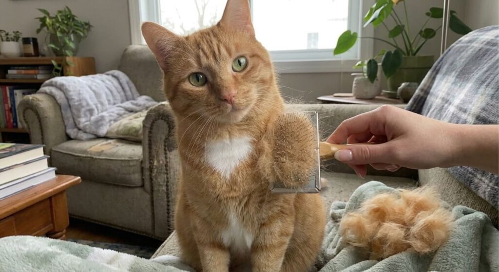 Daily brushing as a core method for cat hairball prevention.