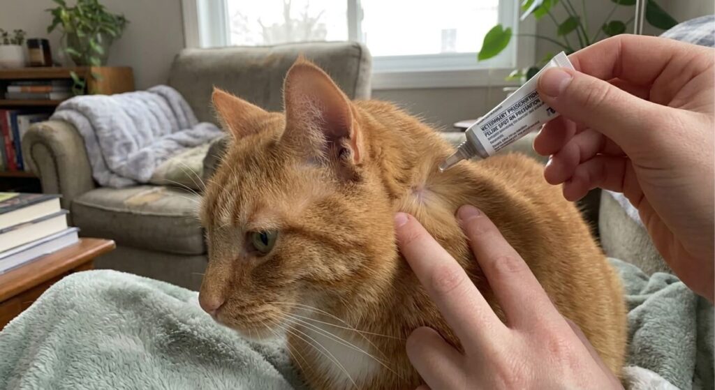 Applying monthly preventive care as the best answer to do indoor cats need flea treatment
