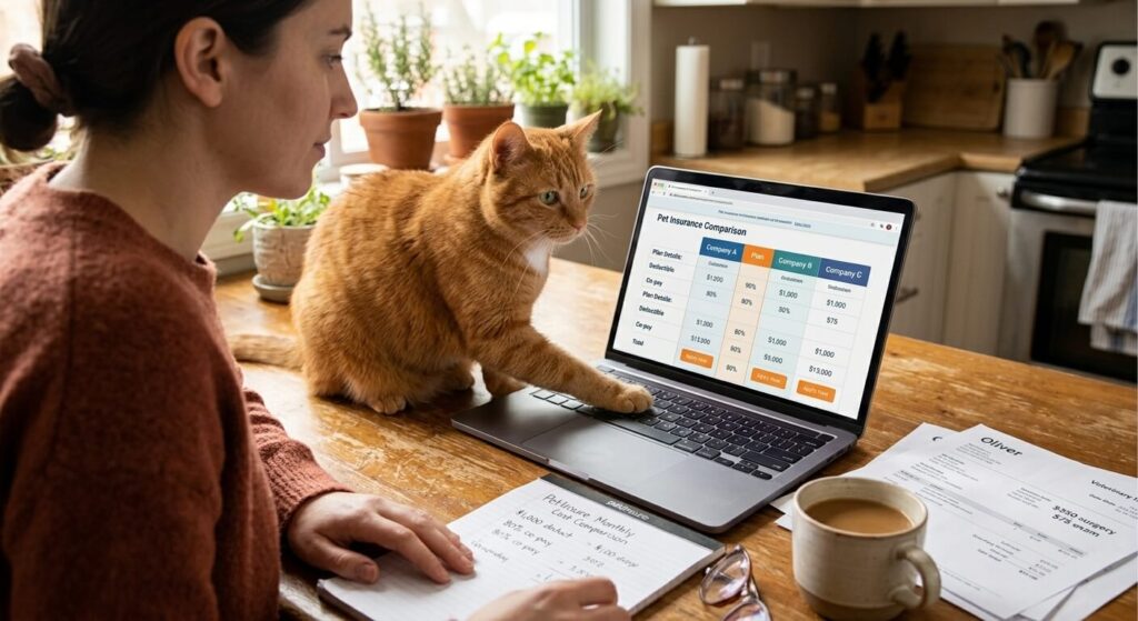 Orange tabby Oliver playing with string, showing why is pet insurance worth it for indoor cats to cover foreign body surgery