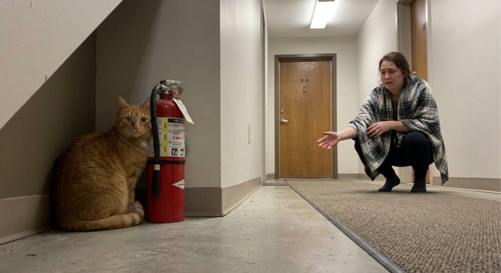 Oliver the orange tabby cat showing why we need to know how to stop cat from running out door