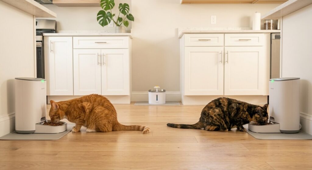 Using an RFID microchip feeder to solve cat resource guarding at mealtimes