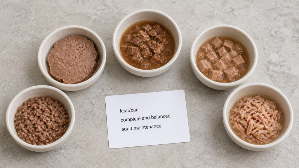 Comparing calorie labels and textures for five wet cat food weight loss options