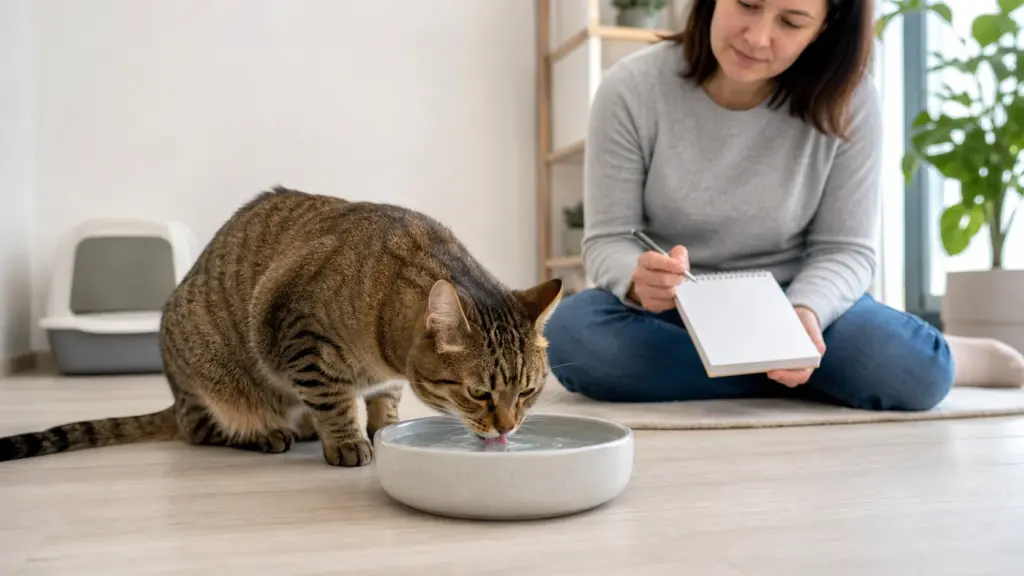 Symptoms of diabetes in cats can include increased thirst and urination