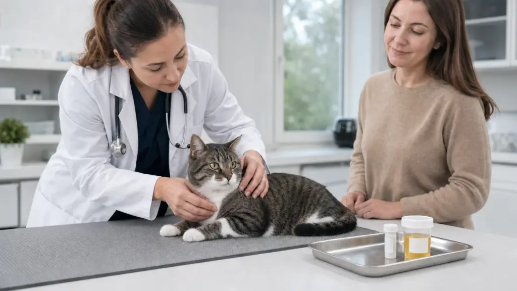 Veterinary testing used to diagnose diabetes mellitus in a cat