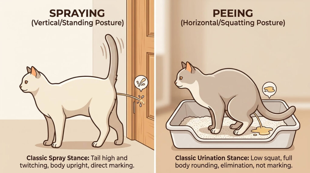 A clinical comparison of cat spraying vs peeing postures for cat owners