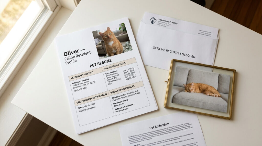 A professional pet resume as one of the best renting with a cat tips