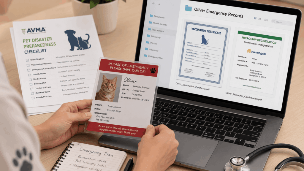 Maintaining digital medical records for rapid access during a cat emergency evacuation