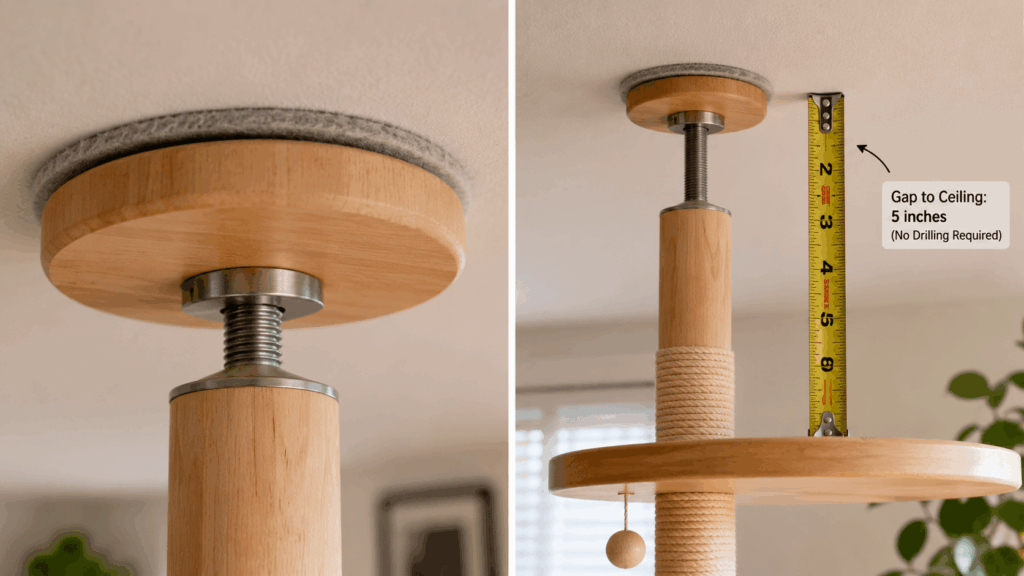 Creative furniture hack showing how to build diy renter friendly cat shelves using bookshelves