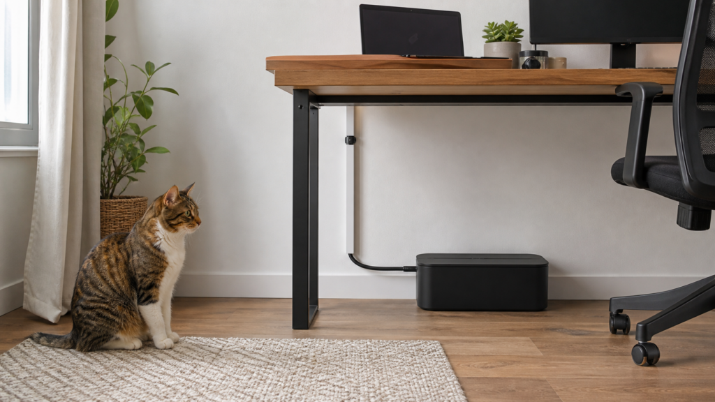 How to stop cat chewing cords with a cable box and wall raceway